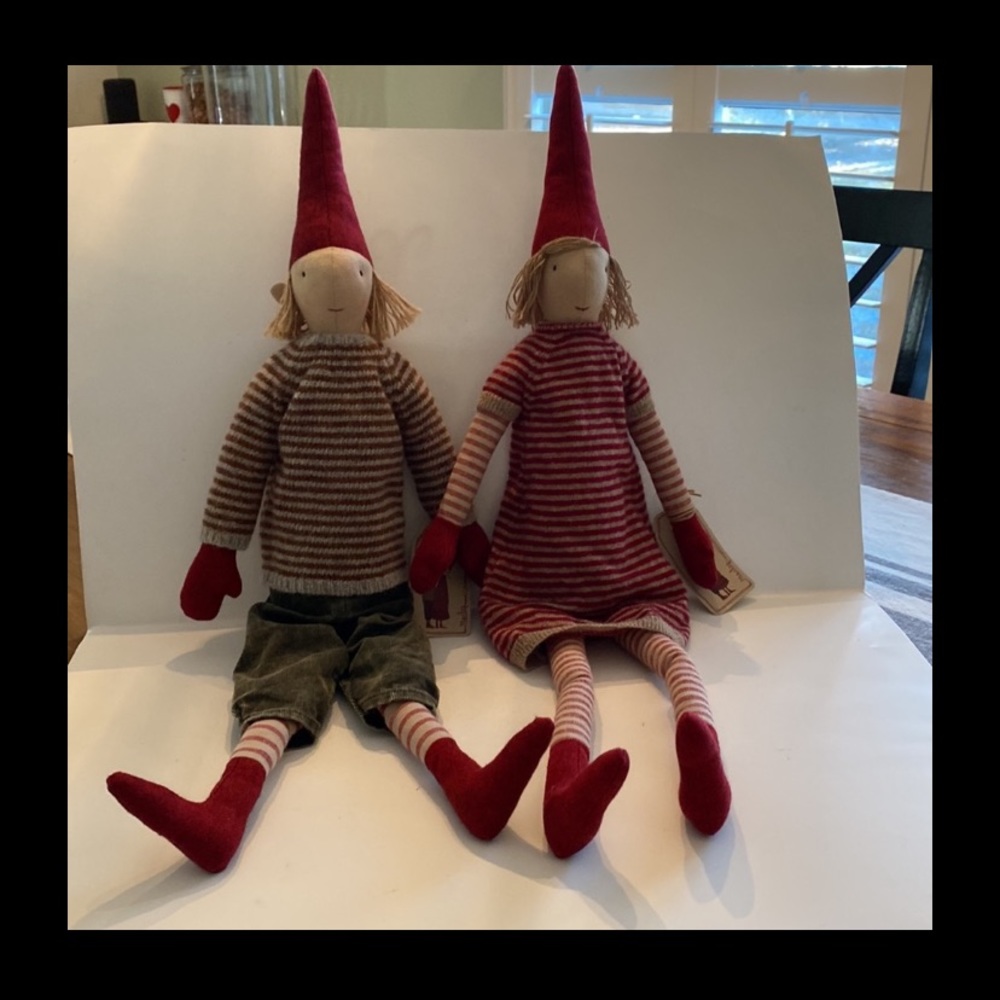 2021 Maileg Danish Pixie Couple, Large. Approx 23” tall.  Beautiful dolls.